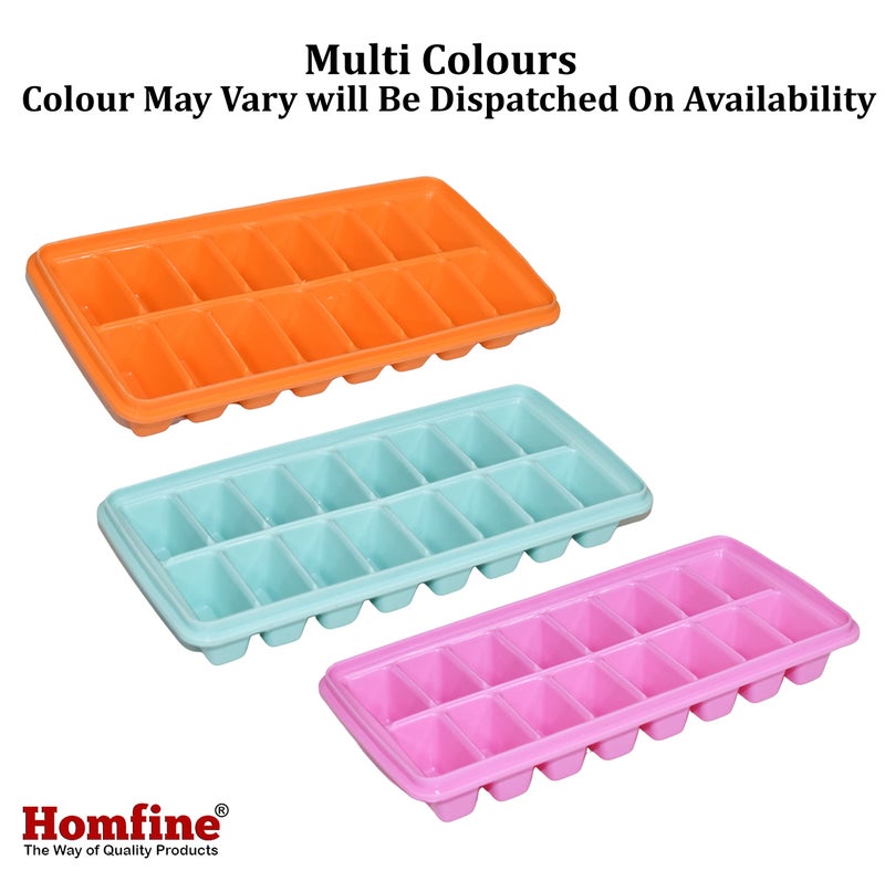Homfine Set of 2Pcs Ice Tray 16 Cubes Moulds Each with Super Flexi Body Food Grade Material Easy to Squeeze for Daily Needs (2Pcs, Colour May Vary) Combo Set G - Image 5