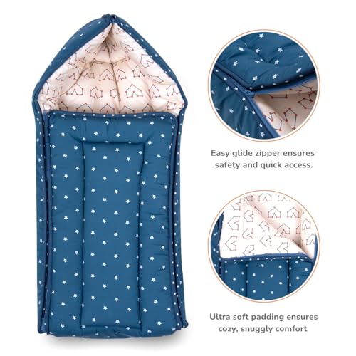 Tidy Sleep Baby Carry Nest 3-in-1 Bedding Set | Lounger for Newborn (0-6 Months) | Lightweight Portable Travel Friendly Bed and Comfort On The Go Carrier (Galaxy Star) - Image 3