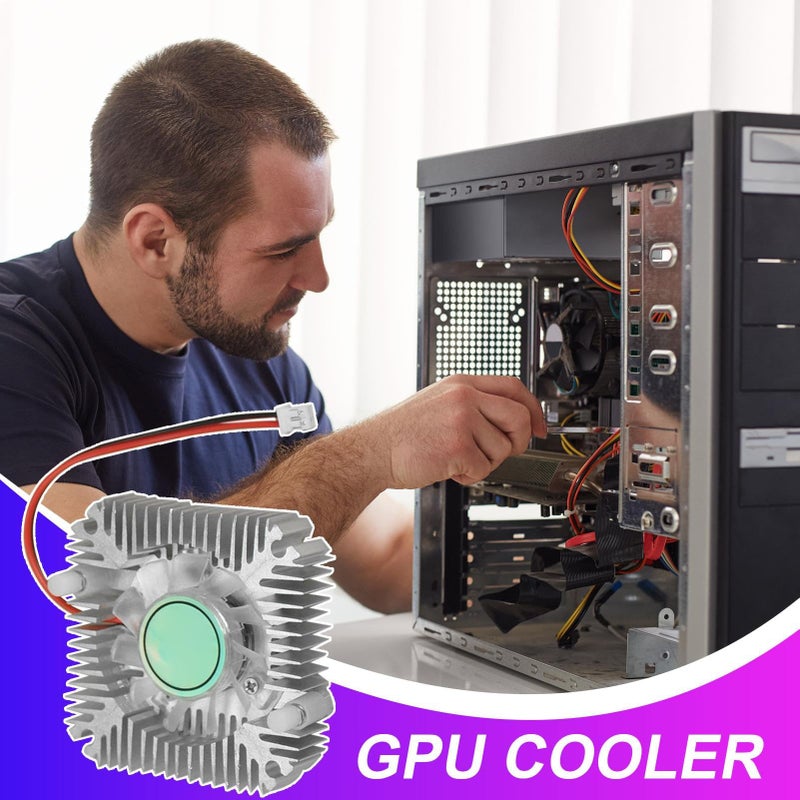 Aluminum VGA Cooler 55mm Chip Hole Distance Low Noise Heat Sink With 2 0 Plug - Image 3