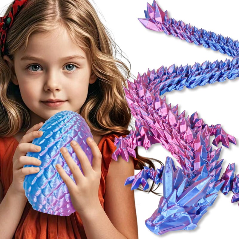 Olee Odee Large Dragon Eggs with Dragon Inside 3D Printed Surprise Funny Gifts for Kids Articulated Dragon Fidget Toys for Adults Executive Desk Toys Office Room Dcor Gradient Light PurpleRed - Image 3