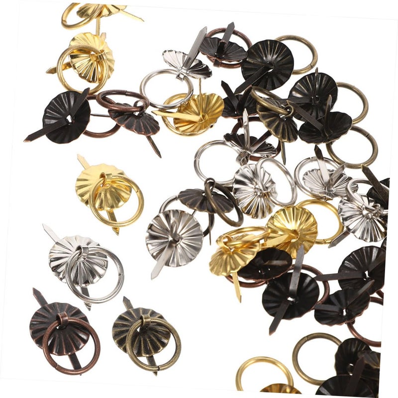 Vintage Retro Round Metal Cabinet Handles Drawer Pulls 80 Pcs Set For Jewelry Box Wardrobe - Image 2