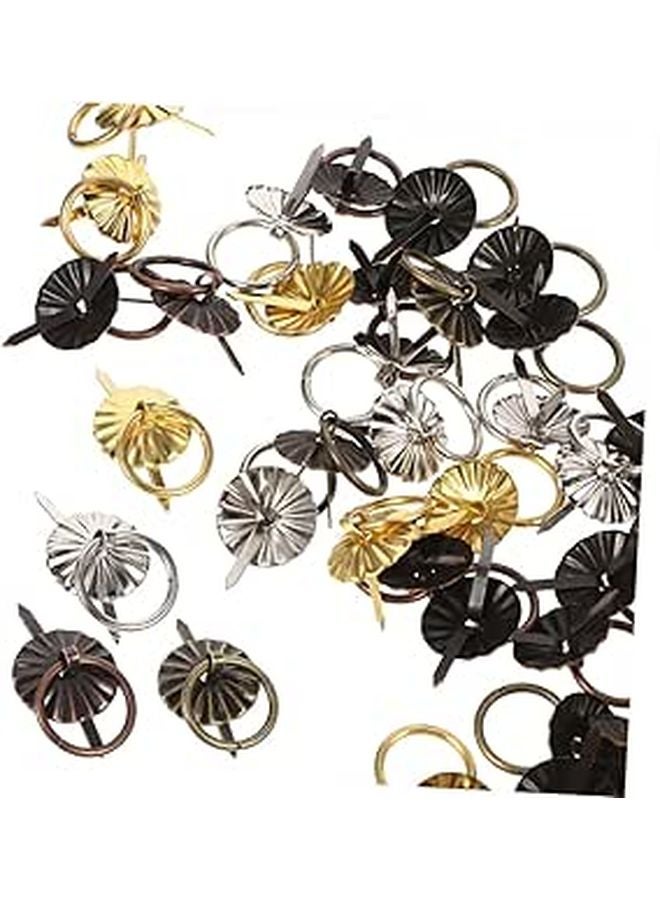Vintage Retro Round Metal Cabinet Handles Drawer Pulls 80 Pcs Set For Jewelry Box Wardrobe - Image 1