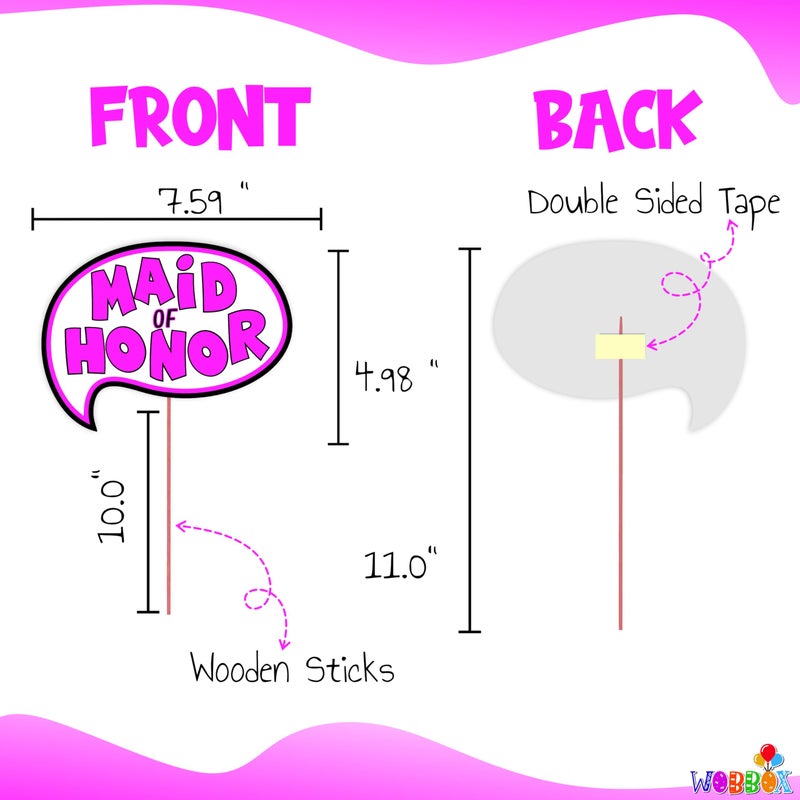 Wobbox Bachelorette Party Decoration Items| Bachelorette Party Photo Booth Props For Wedding Selfie, Bachelorette Banner&Sash With Bride To Be Goggle, Bachelorette Party Decoration Kit-17 Pcs (FP3998) - Image 3