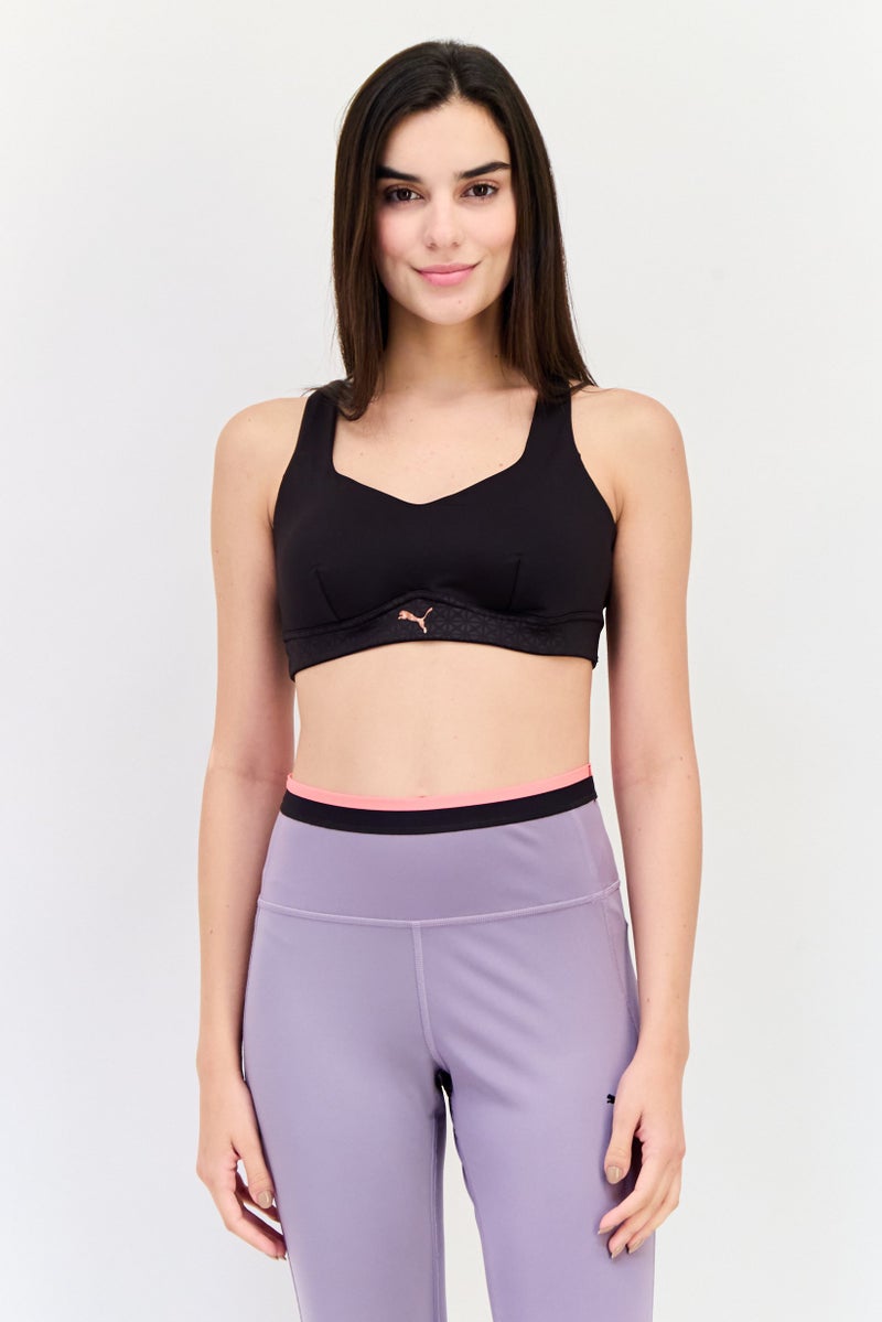 PUMA Women Tight Fit Padded Training Sports Bra, Black - Image 1