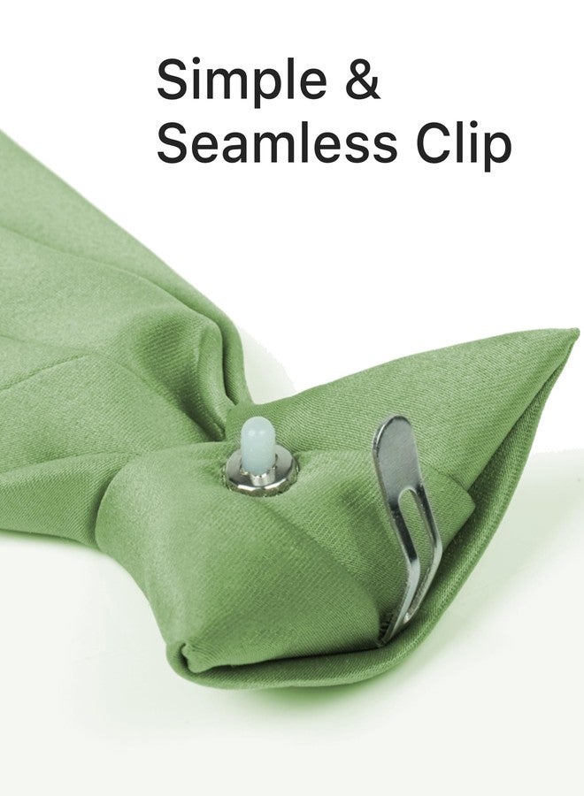 boxed-gifts Clip on Ties for Men - Premium Sage Green Solid Color Clip on Tie - Image 5