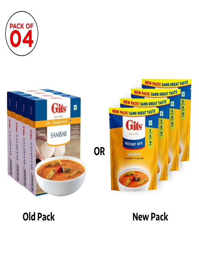 Gits Instant Sambhar Breakfast Mix, Makes 1200ml per Pack, Pure Veg, South Indian Recipe 400g (Pack of 4, 100g Each) - Image 4