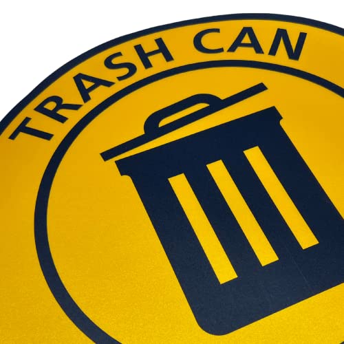 TRADESAFE Trash Can Anti-Slip Floor Sticker - Trash Can Decal Caution Sign, Peel and Stick Adhesive Vinyl Sign, ANSI-Compliant, 17” Diameter Round Sticker Yellow, Black - Image 3