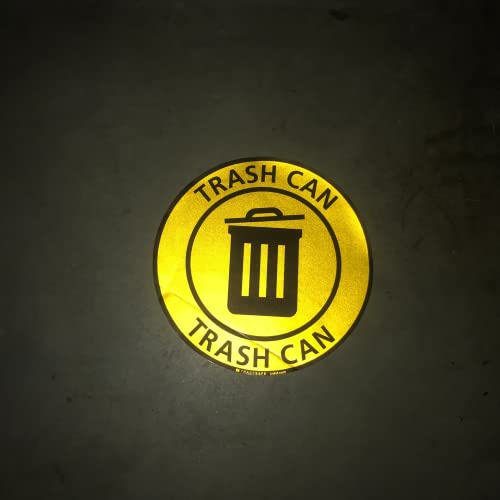 TRADESAFE Trash Can Anti-Slip Floor Sticker - Trash Can Decal Caution Sign, Peel and Stick Adhesive Vinyl Sign, ANSI-Compliant, 17” Diameter Round Sticker Yellow, Black - Image 4