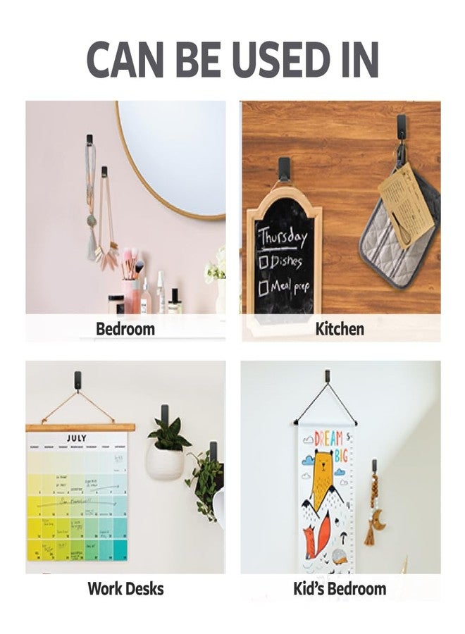 Command 3M Command Brand Damage-Free Hanging Small Hooks, Holds 225g, Matte Black Decorative Finish, 4 Hooks & 5 Small Strips - Image 4