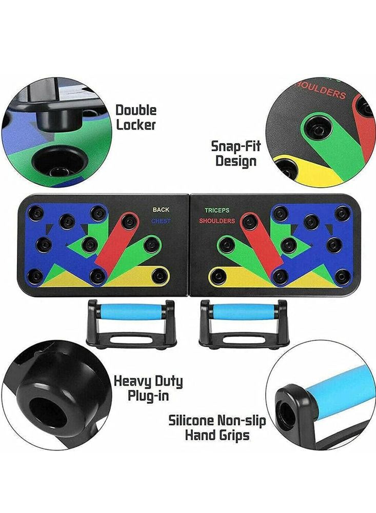 Generic Push Up Bars Board System, 12-in-1 Portable Color Coded Push-Up Stands Board Work Out Equipment for Men Women Home Workouts  - Image 2