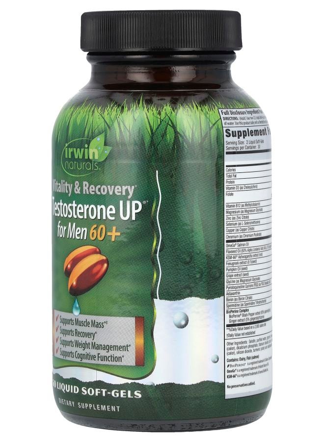 Irwin Naturals Testosterone UP for Men 60+ 60 Liquid Softgels - Image 2