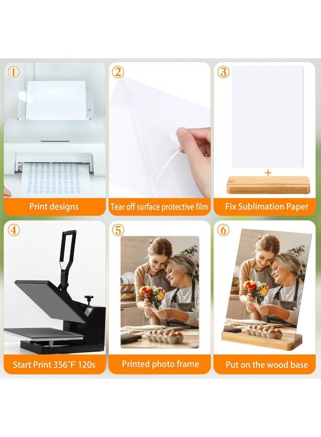 Vercraft 6 Pack Valentine's Day Picture Frame Sublimation Photo Frames Blanks Metal wall Picture with Wood Base DIY Photo Prints for Family Happy Winter Holiday Desktop Party Gift Decoration(5×7) - Image 3