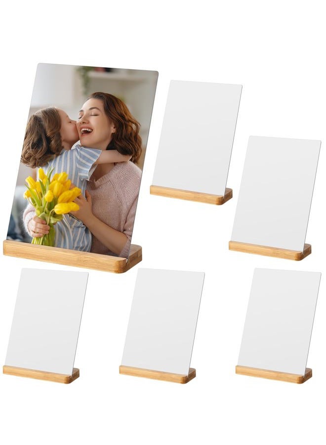 Vercraft 6 Pack Valentine's Day Picture Frame Sublimation Photo Frames Blanks Metal wall Picture with Wood Base DIY Photo Prints for Family Happy Winter Holiday Desktop Party Gift Decoration(5×7) - Image 1