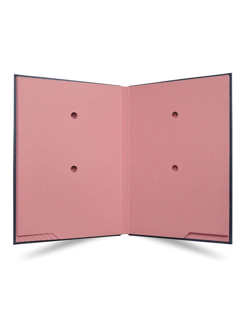 FIS Signature Book, Italian PU Material Cover without Window, 18 Sheets with Gift Box, Blue Color, 240 x 340 mm - FSCL18-PU - Image 2