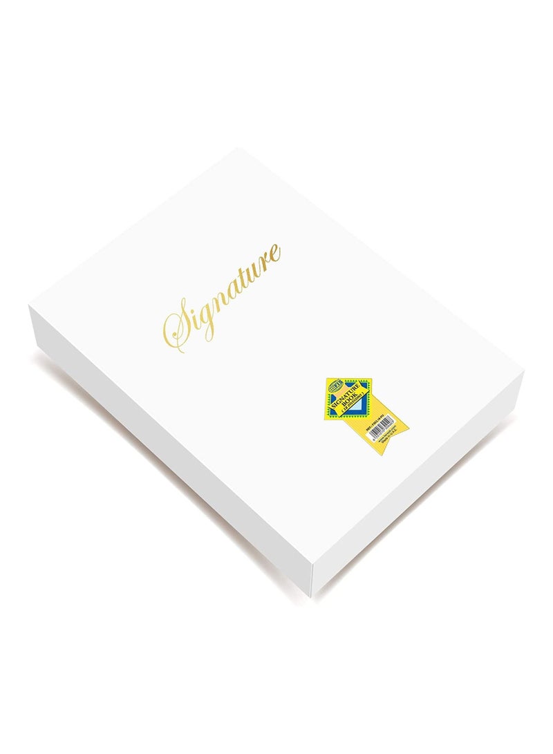 FIS Signature Book, Italian PU Material Cover without Window, 18 Sheets with Gift Box, Blue Color, 240 x 340 mm - FSCL18-PU - Image 3