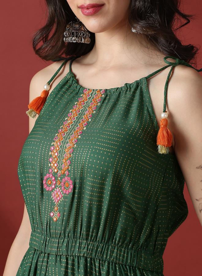 جلو باص جمبسوت مطرز بياقة أربطة - Image 4