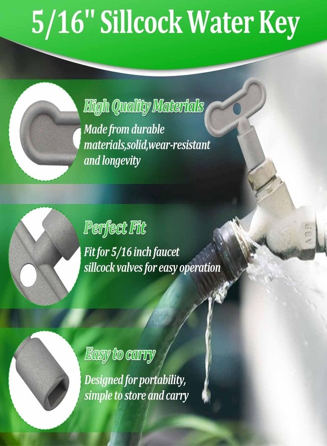 LanKstet 5/16 80132 Sillcock Water Key,Water Spigot knob Keys,Outdoor Faucet Handle,Square Stem Outside Shut Off Valve Hose Key,3 pcs - Image 3
