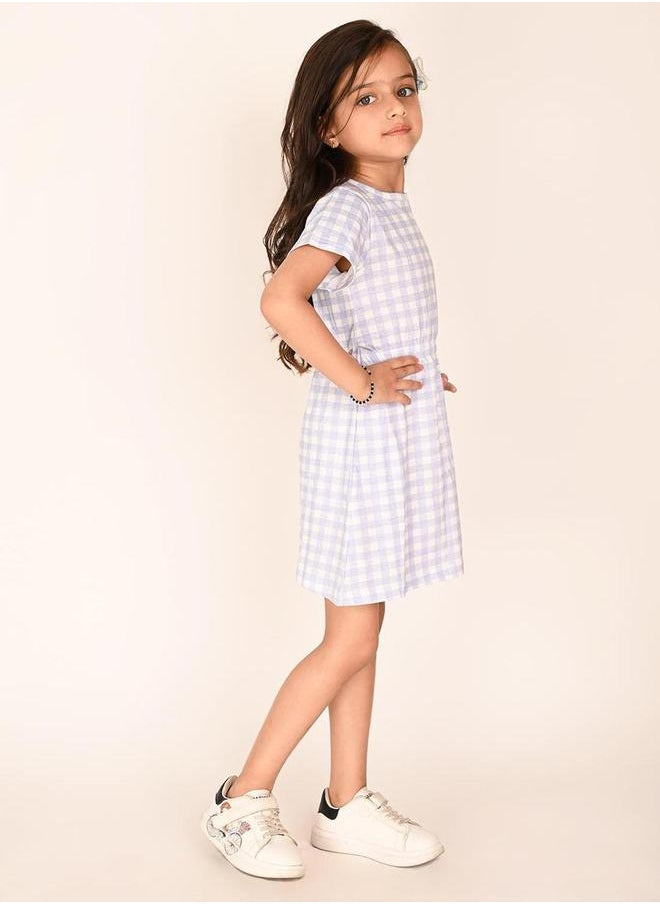 LILPICKS - Checked Round Neck A-Line Dress by Styli - Image 1