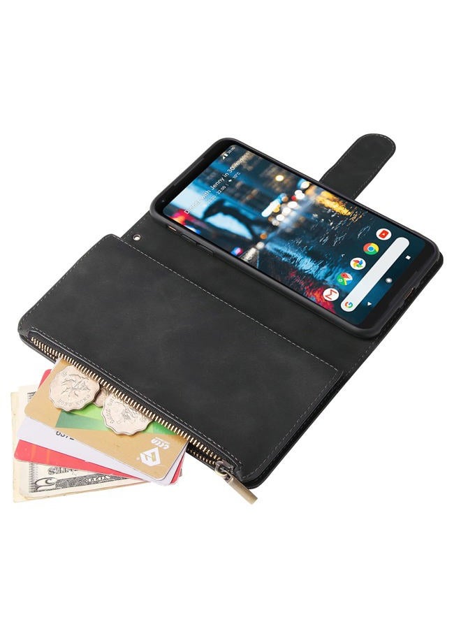Asuwish Compatible with Google Pixel 2XL Wallet Case Tempered Glass Screen Protector and Leather Flip Cover Card Holder Cell Accessories Phone Cases for Pixle 2 XL Pixel2XL Pixel2 LX Women Men Black - Image 5