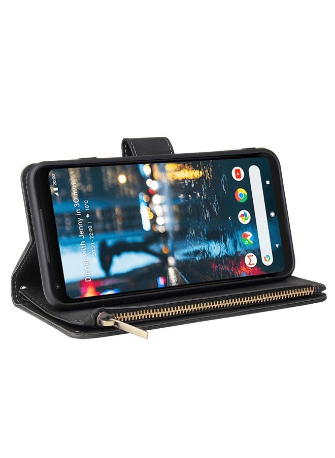 Asuwish Compatible with Google Pixel 2XL Wallet Case Tempered Glass Screen Protector and Leather Flip Cover Card Holder Cell Accessories Phone Cases for Pixle 2 XL Pixel2XL Pixel2 LX Women Men Black - Image 4