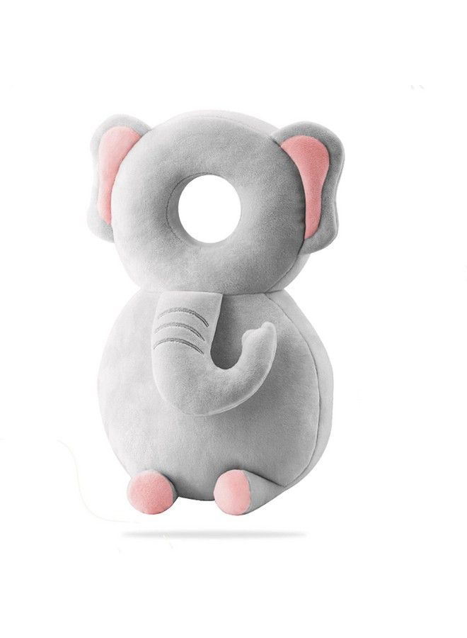 DaKos Baby Head Protector Baby Head Protector For Crawling Baby Head Protector Cushion Baby Head Neck Back Protector With Horizontal Safety Belt (Elephant) - Image 2