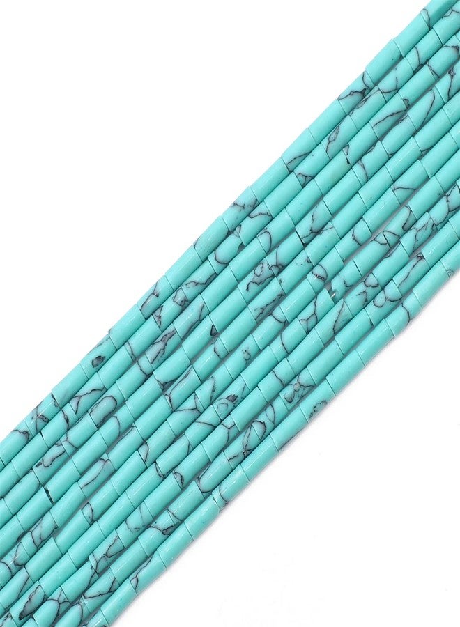 beadia خرز أنبوبي تركواز طبيعي أزرق 2x4 مم 38 سم/خيط لصنع المجوهرات - Image 1