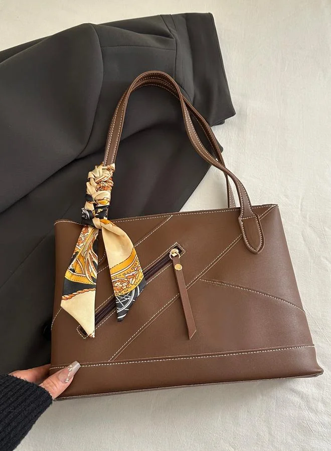 تايك تو Paneled Zip Detail Shoulder Bag