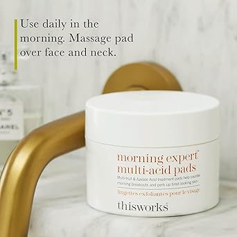 This Works Morning Expert MultiAcid Pads 60 Pads Exfoliating Face Pads Enriched with Witch Hazel AHAs and Vitamin B3 Cleansing Pads with Azelaic Acid to Unclog Pores and Smoothe Complexion - Image 5