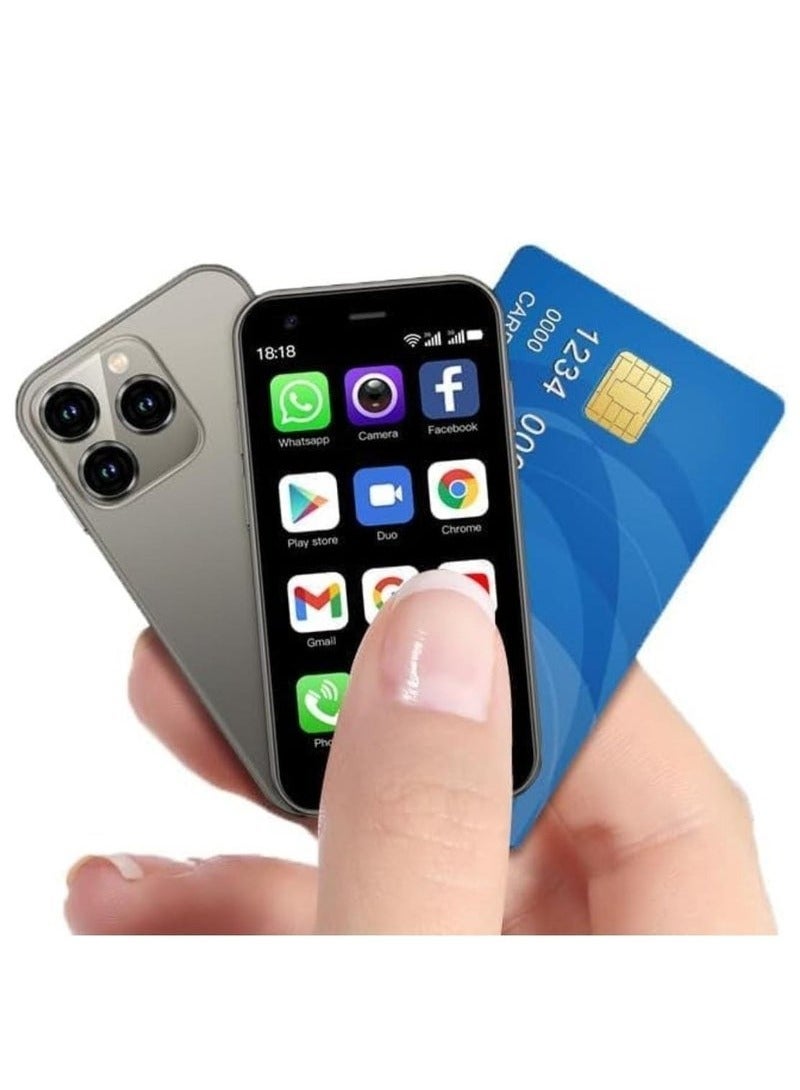 IAF 15 Pro Super Mini Mobile Phone Android Quad Core Titanium Silver, Mobile Mini Smartphone Ultra Small Pocket Student Children Men and Women 16 GB RAM 512 GB ROM
