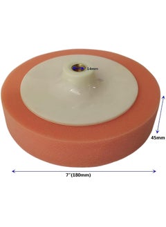 Inditrust Inditrust New 7 180mm M14 Thread Auto Car Detailing Polishing Pads Sponge Buffing Waxing Pad Wheel for Car Polisher Buffer Orange Pad Car Styling Vehicle Polisher 7 inch  - Image 2