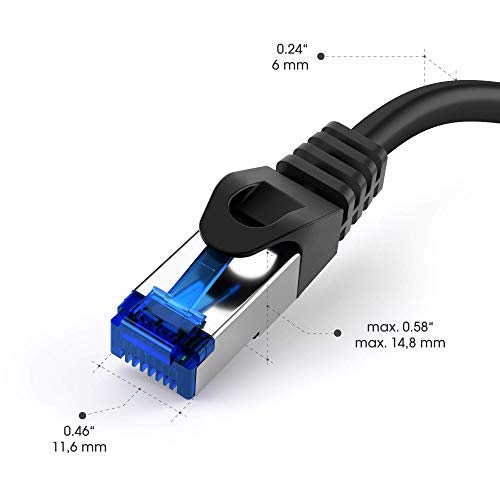 KabelDirekt – Network Cable – 5Gbps, for Maximum Fiber-Optic Internet Speed – 75ft, Available in 1-100ft – Ethernet & LAN Cable for Gigabit Networks, Router/Modem, RJ45 (Black/Silver) - Image 2