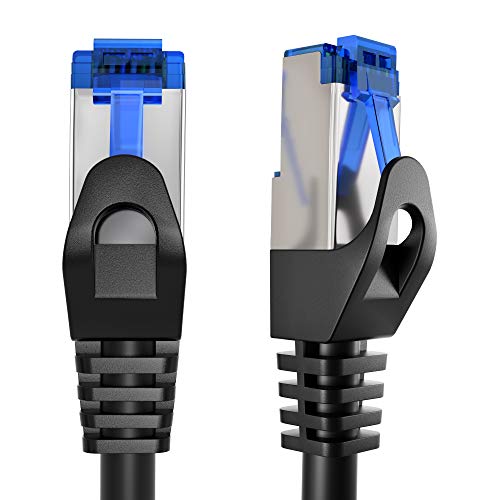 KabelDirekt – Network Cable – 5Gbps, for Maximum Fiber-Optic Internet Speed – 75ft, Available in 1-100ft – Ethernet & LAN Cable for Gigabit Networks, Router/Modem, RJ45 (Black/Silver) - Image 1