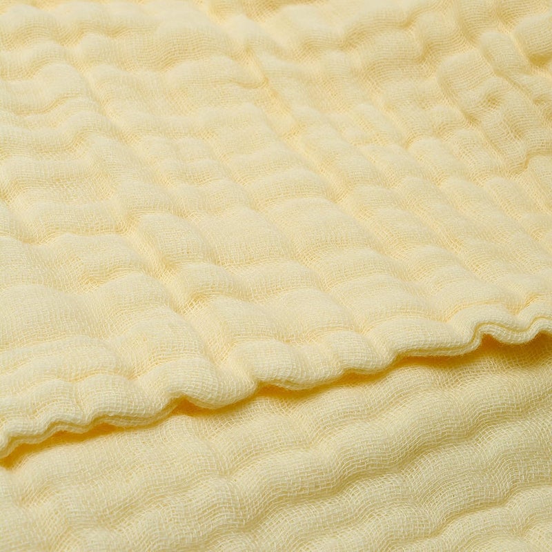 Anvi Baby Set of 2 Organic Muslin Soft Antibacterial Baby Bath Towels - Yellow & White 105x105cm - Image 3