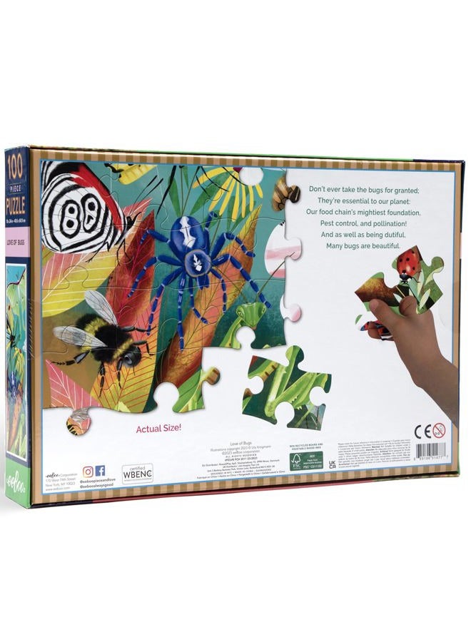 eeboo : Love of Bugs - 100 Piece Puzzle - 24 x 16 Kids Jigsaw, Glossy Pieces, Children Ages 5+ - Image 2