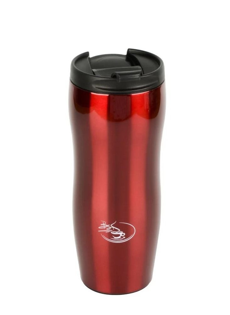 BASURRAH Vacuum Flask for Preservation of Heat, Red, Steel, 400 ml  - Image 2