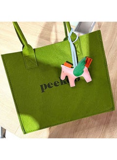 Generic Fashion Leather Sewn Tassel Pony Keychain, Creative Cartoon Horse Hanging Drop Bag Accessories, with Bowknot for Women Purse Car Keychain Handbag (Pink)  - Image 5