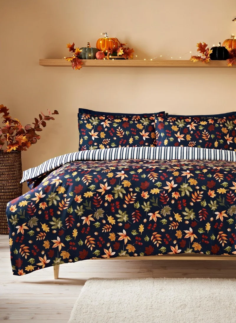 Matalan Navy Autumn Foliage Duvet Set