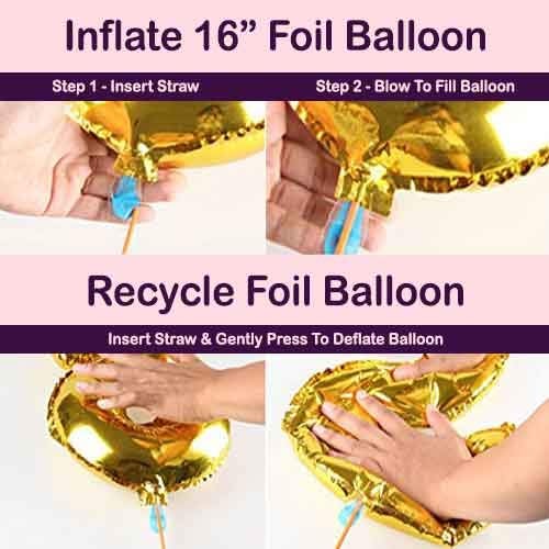 Evisha 1 pcs Number Foil Balloons and 2 pcs Star Golden Foil Balloons (Set of 3 Balloons) Size : 16" (6-Stars) - Image 3