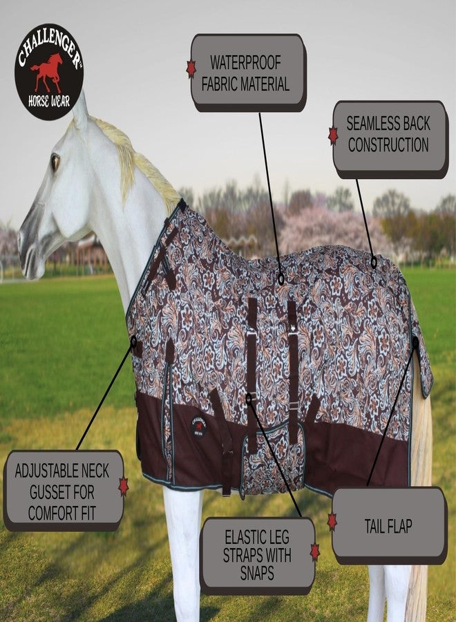 Challenger 80" 1200D Turnout Waterproof Rain Horse Sheet Light Winter Blanket 395B - Image 3