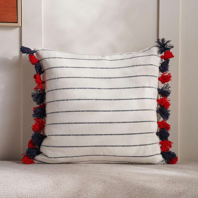 Pan Home Cobo Cushion Cover With Tassels 45X45Cm - Navy - Image 1
