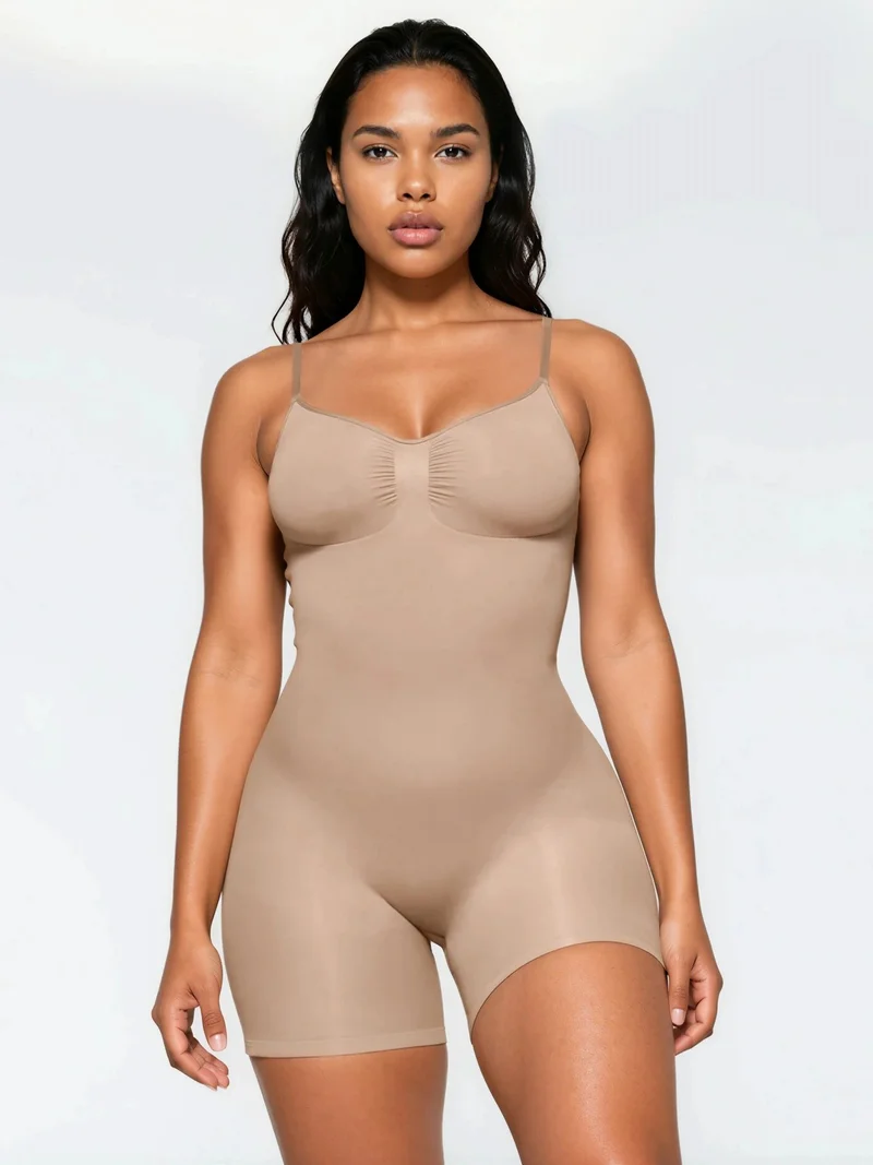 هيكاب Premium Seamless Extra Firm Mid-Thigh Bodysuit Shapewear