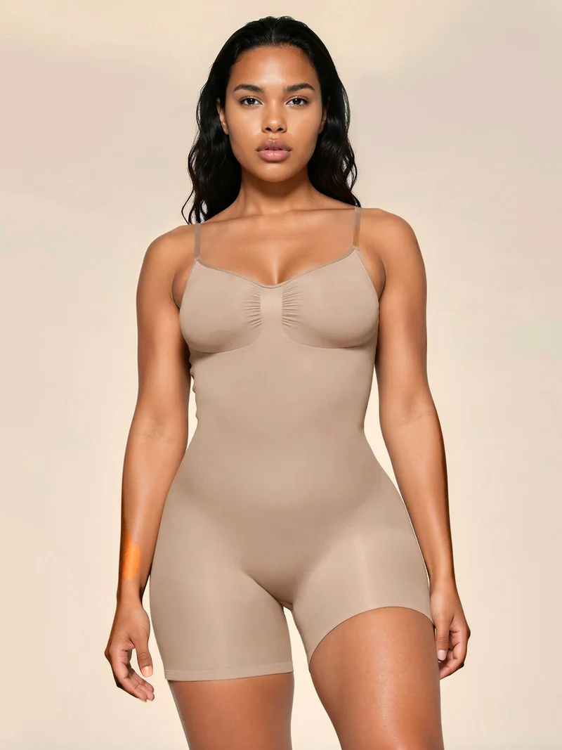 هيكاب Premium Seamless Extra Firm Mid-Thigh Bodysuit Shapewear