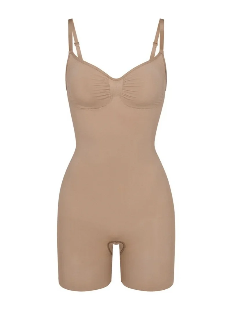 Hiccup Natural Premium Seamless Extra Firm Mid-Thigh Bodysuit Shapewear for Women | Best Price UAE