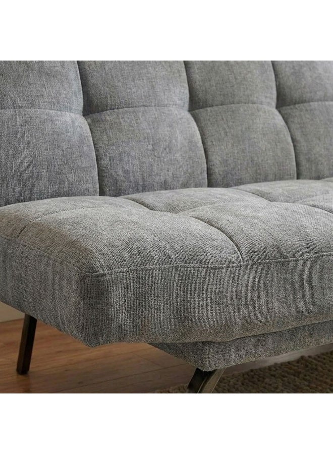 DANUBE HOME Nuvon 3 Seater Fabric Sofabed | Convertible Sleeping Sofa Bed | Comfortable Living Room Furniture L185xW92xH82cm - Light Grey - Image 3