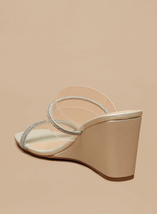 Flora Bella By Shoexpress Women's Embellished Slip-On Sandals With Wedge Heels Ramadan Collection