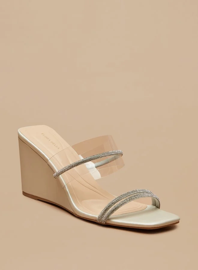 Flora Bella By Shoexpress Women's Embellished Slip-On Sandals With Wedge Heels Ramadan Collection