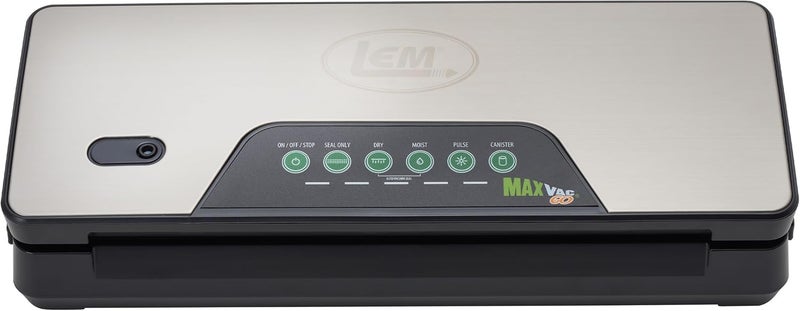 LEM Products MaxVac Go Cordless Plastic Vacuum Sealer with 118 Inch Seal Bar Silver and Black - Image 1