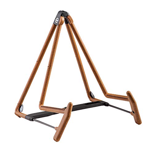 KM K&M König & Meyer 17580.014.95 Heli 2 Acoustic Guitar Stand | Folding A-Frame for Acoustic Guitars | Adjustable & Collapsible | Sturdy & Durable | Pro’s Choice | German Made Cork Infused Rubber - Image 1