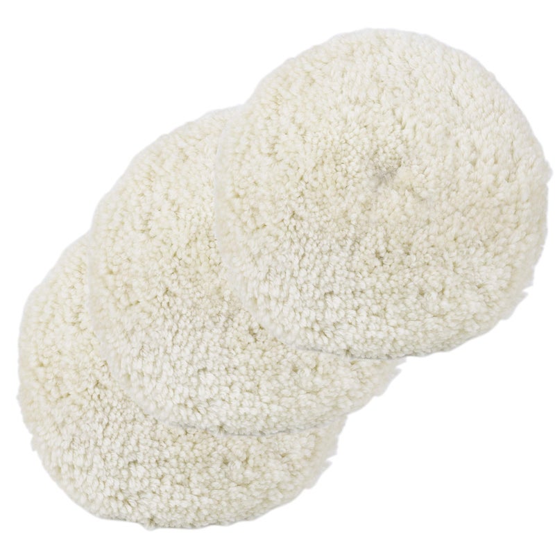 Fasmov 3 Pack Wool Polishing Pad, 7 inch Wool Buffing Pad for Compound Cutting & Polishing, Buffing Pad Kit for Car, Boats, Trucks and RVs Polishing - Image 1