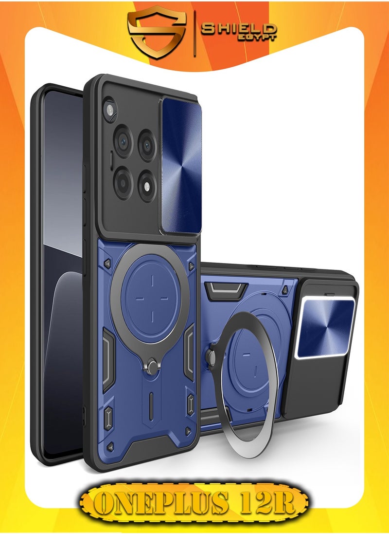 SHIELD EGYPT - SHIELD EGYPT For OnePlus 12R/OnePlus Ace 3 Armored Camera Shield Cover Camera Lend Protection, Built-in 360° (Blue) - Image 1